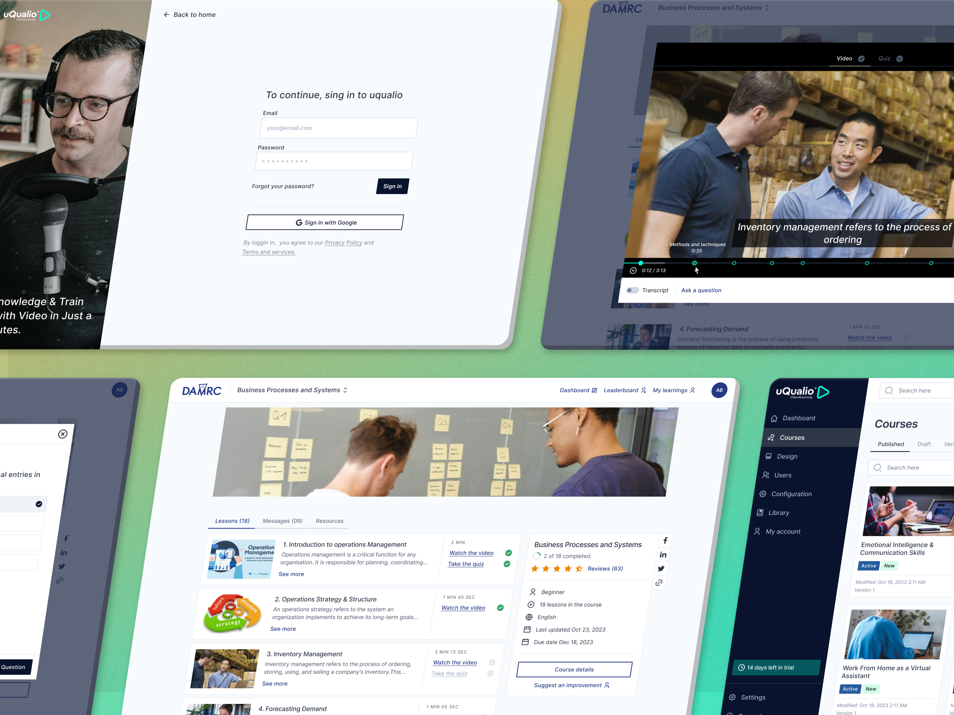 A New Look for uQualio dashboard e learning edtech learning platform lms product design redesign web app