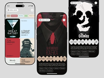 Books library - Mobile App Concept app audiobooks bookstore concept creative design ebook ecommerce education graphic design inspiration interaction ios library mobile mobile book product reader ui ux