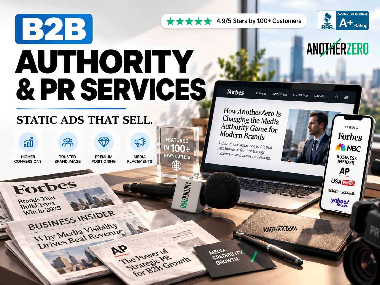 B2B Authority & PR Services | Meta Static Ads That Sell ad creative ad design authority marketing b2b b2b marketing creative strategy digital advertising digital marketing direct response facebook ads lead generation linkedin ads marketing design meta ads performance creative performance marketing pr agency professional services public relations static ads