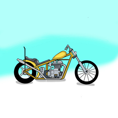 Chopper gold 3d abstrak animation branding chopper custom fyp graphic design illustration logo motion graphics motorcycle ui