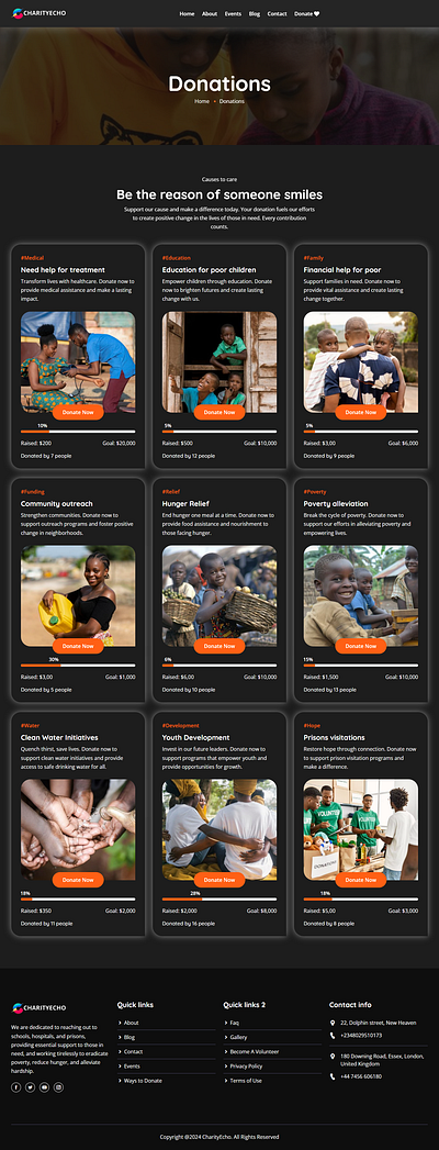 CHARITY ECHO branding css design django html python ui ux web development