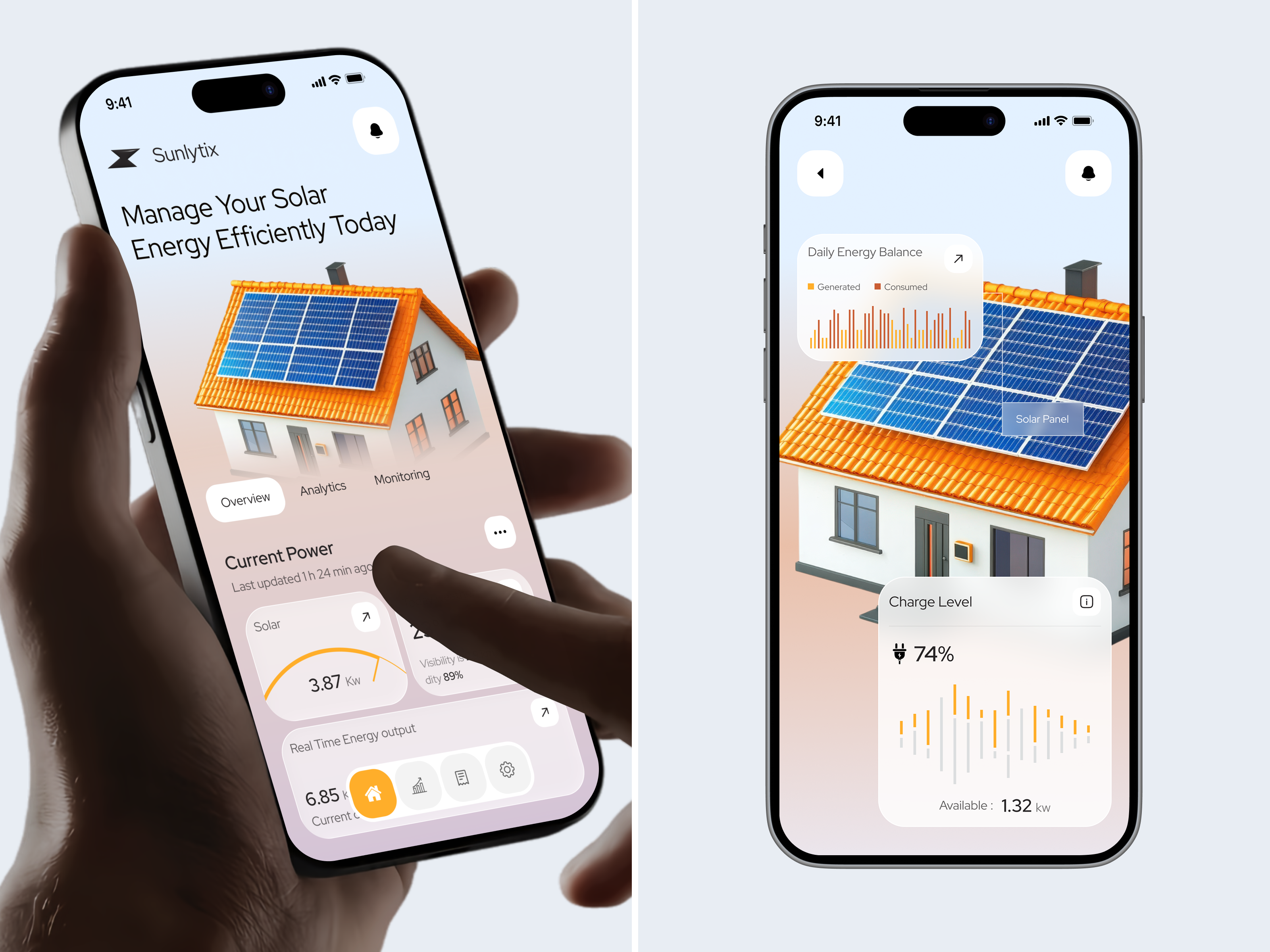 Solar Energy Management App app design dashboard ui data visualization energy management energy monitoring mobile mobile app renewable energy solar energy solar power ui design