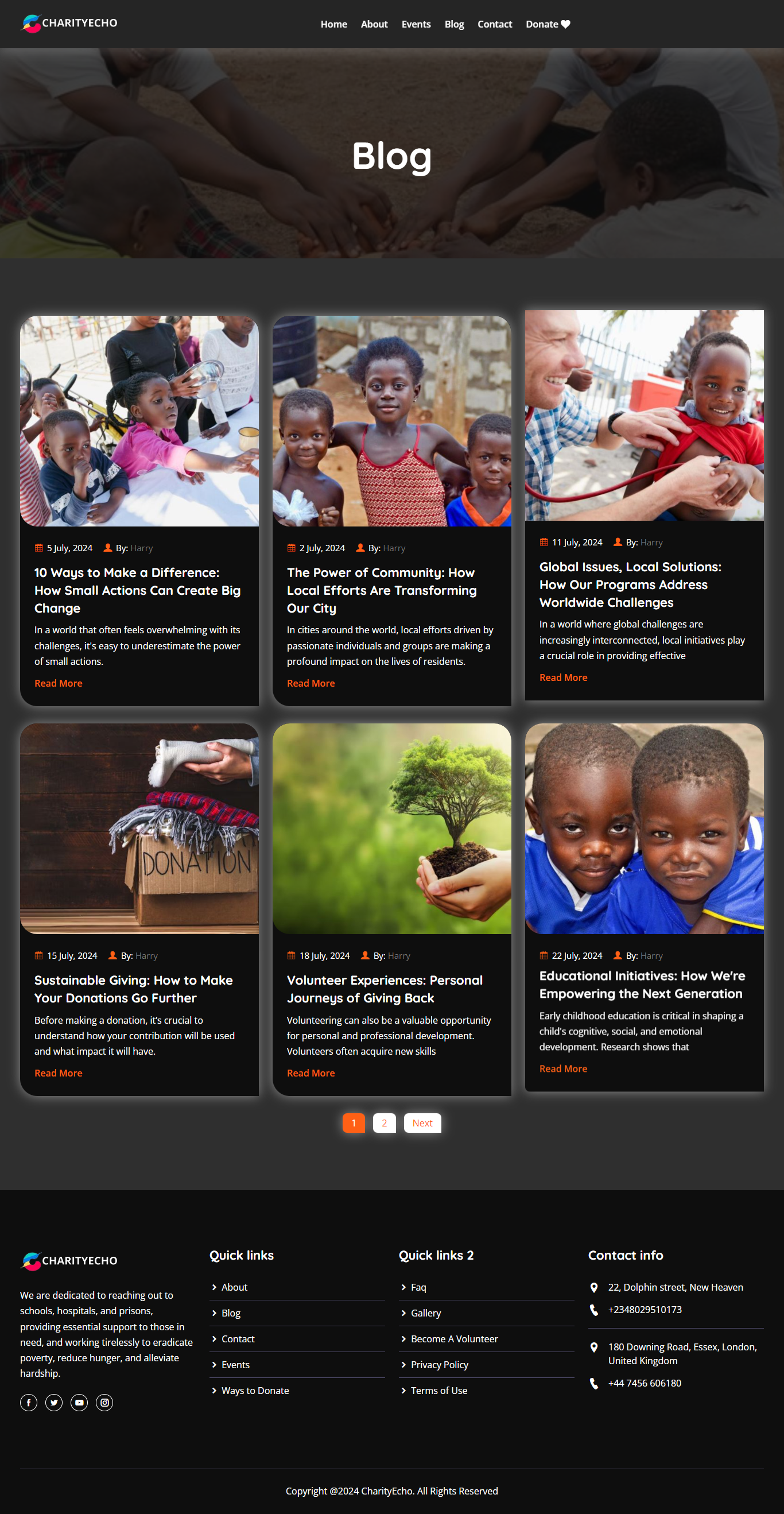 CHARITY ECHO css design django html python ui ux web development