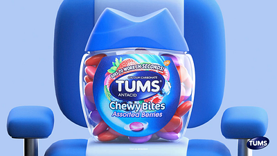 Tums 3d animation art branding c4d character character design cinema4d colour design digitalart fun illustration logo sweets