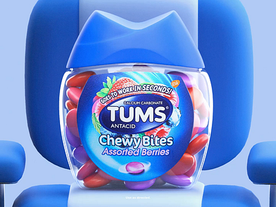 Tums 3d animation art branding c4d character character design cinema4d colour design digitalart fun illustration logo sweets