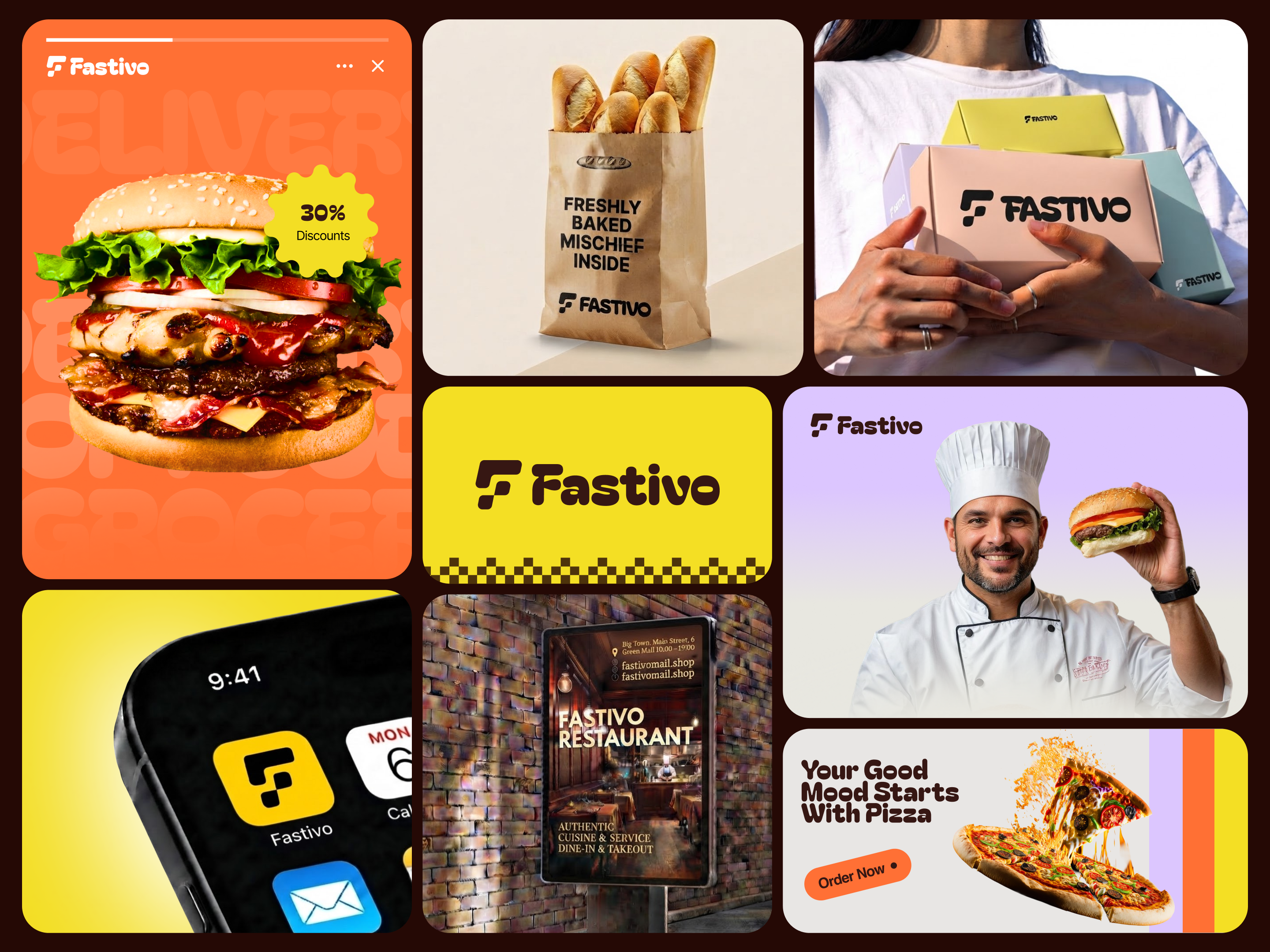 Fastivo- Food & Beverage Brand Identity all fast food brand brand identity brandbook branding branding design 2026 dribbble trendy brand 2026 fast food fast food branding identity food food beverage brand identity food branding design logo design logotype modern fast food branding pizza restaurant brand identity trending design 2026 ui visual identity