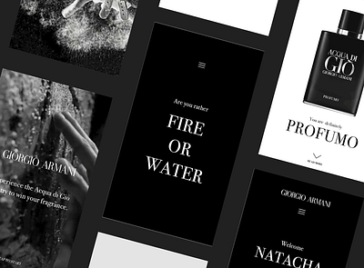 Armani - Acqua Di Gio animation art direction design graphic design luxe luxury motion ui web design