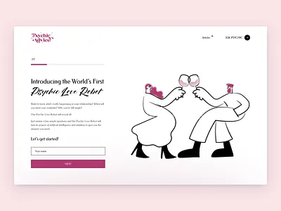 Psychic Advice Website Header branding clean color design header headerdesign illustration landing minimal pink psychic site typography ui ux uxui uxuidesign vector web