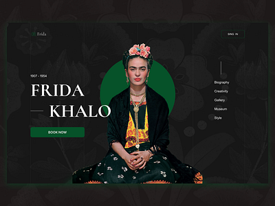Home page_artist's web-site art artist web site design frida khalo home page landing page start page ui web design web site