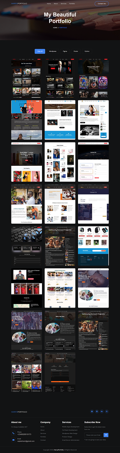 HARRYS PORTFOLIO css design django graphic design html python ui ux