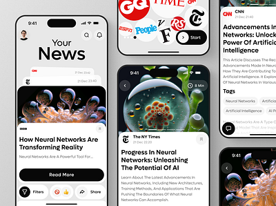 News app based on user’s interests app branding design graphic design illustration logo typography ui ux vector