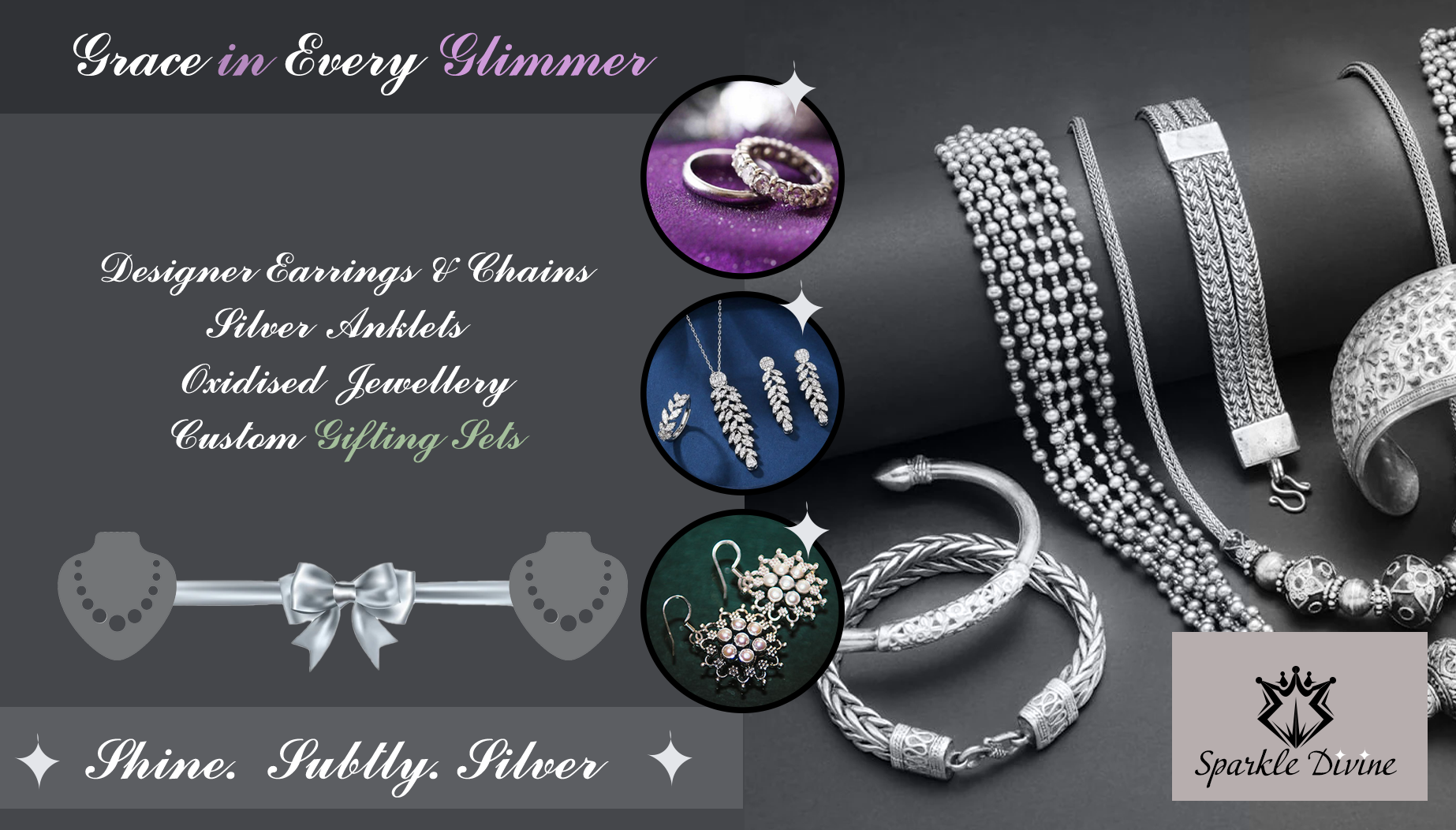 Sparkle Divine Silver Advertisement Design advertisement branding design graphic design illustration logo typography ui ux vector
