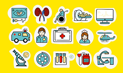 Medical Icons app design graphic design icon icon set illustration ilustr line art logo medical icon typography vector