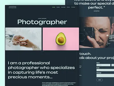 Photographer Portfolio Website dark theme dark ui photographer photography photography portfolio photography website portfolio portfolio website web design
