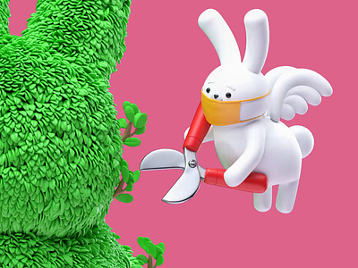 Task Rabbit - Celebrate the done 3d advertising animation application art brand branding bunny c4d character characterdesign cinema4d cute design illustration