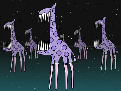 Nightmare Illustration character constellations design dream dreams giraffe illsutration illustration monster nightmare sapce scary thoughts vector