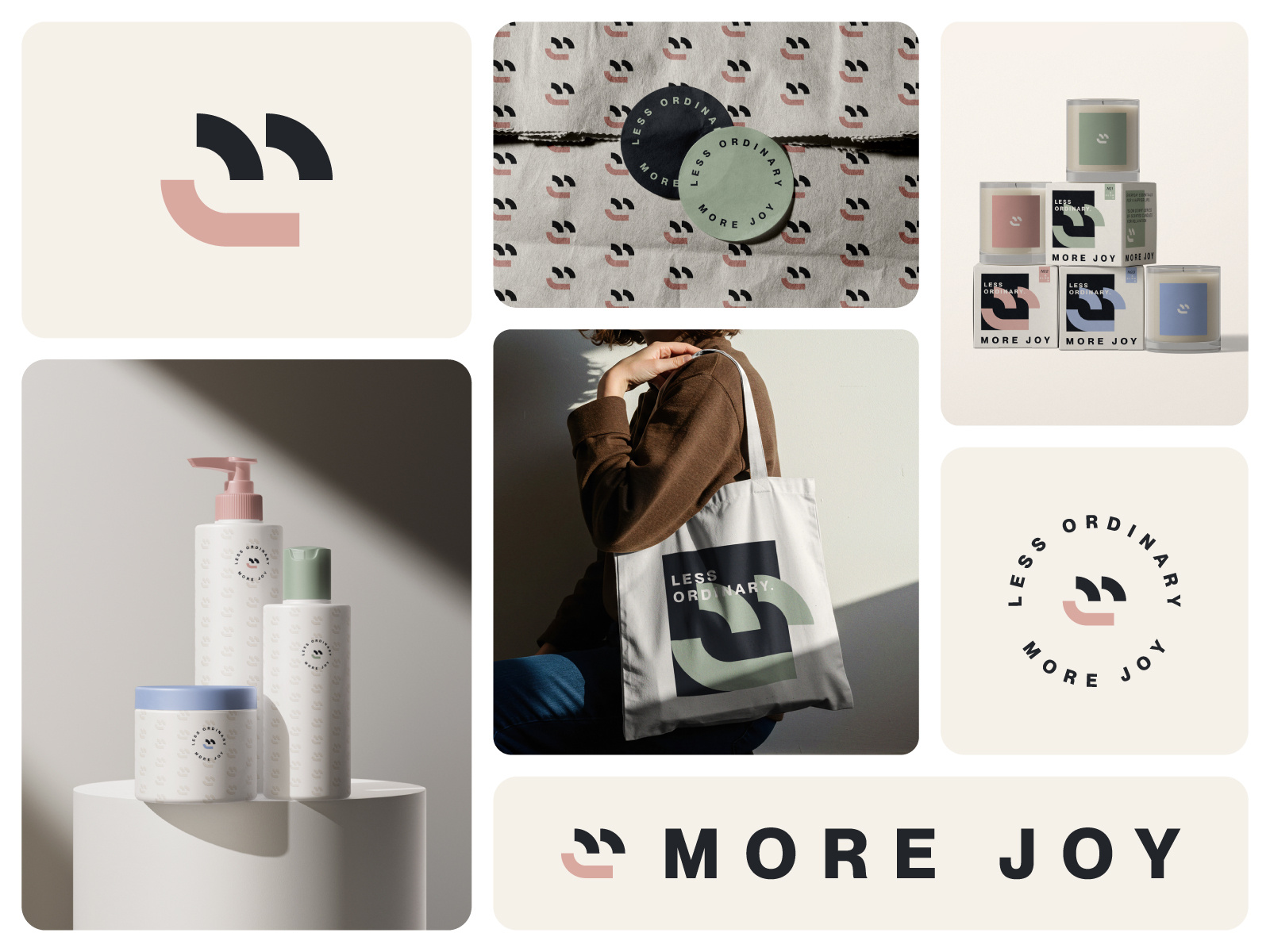 MORE JOY — Everyday Essentials for a Happier Life art direction beauty branding brand design brand identity branding cosmetics creative direction graphic design identity design lifestyle brand logo design minimal branding modern branding packaging packaging design product design self care typography visual identity