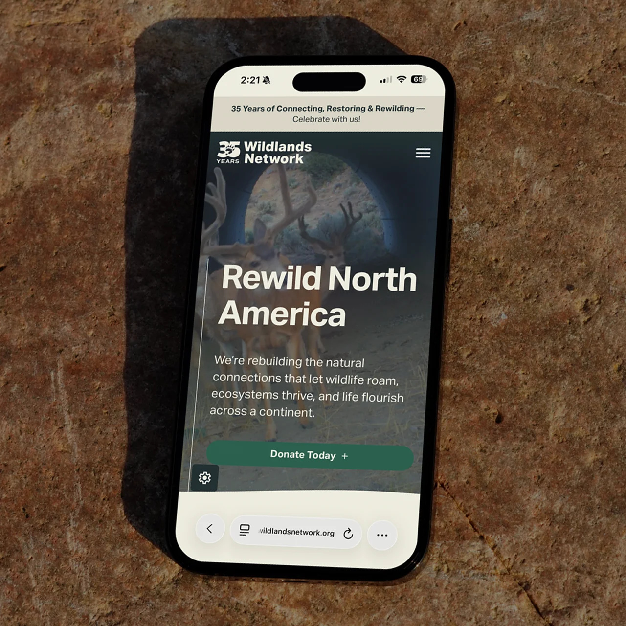 Wildlands Network layout ui website