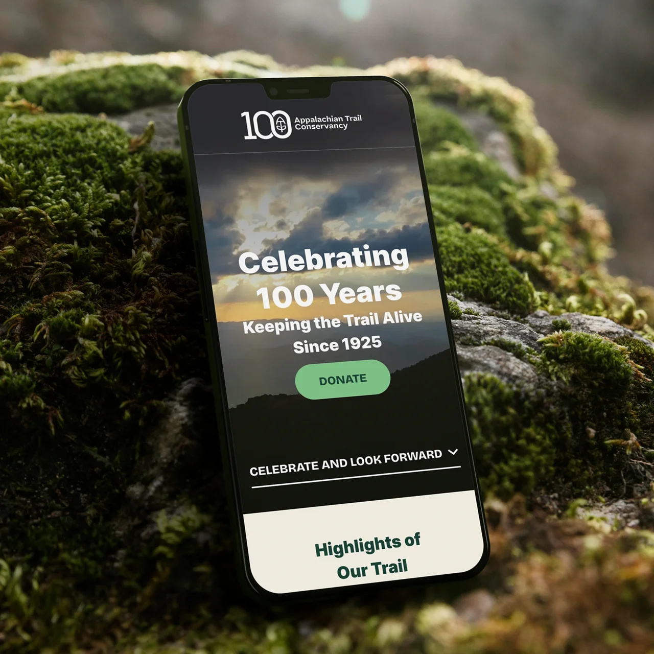 Appalachian Trail Conservancy design layout ui website
