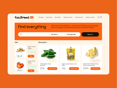 Tawreed. Site design branding delivery delivery app design figma food graphic design identity logo orange site site design ui ux web web design