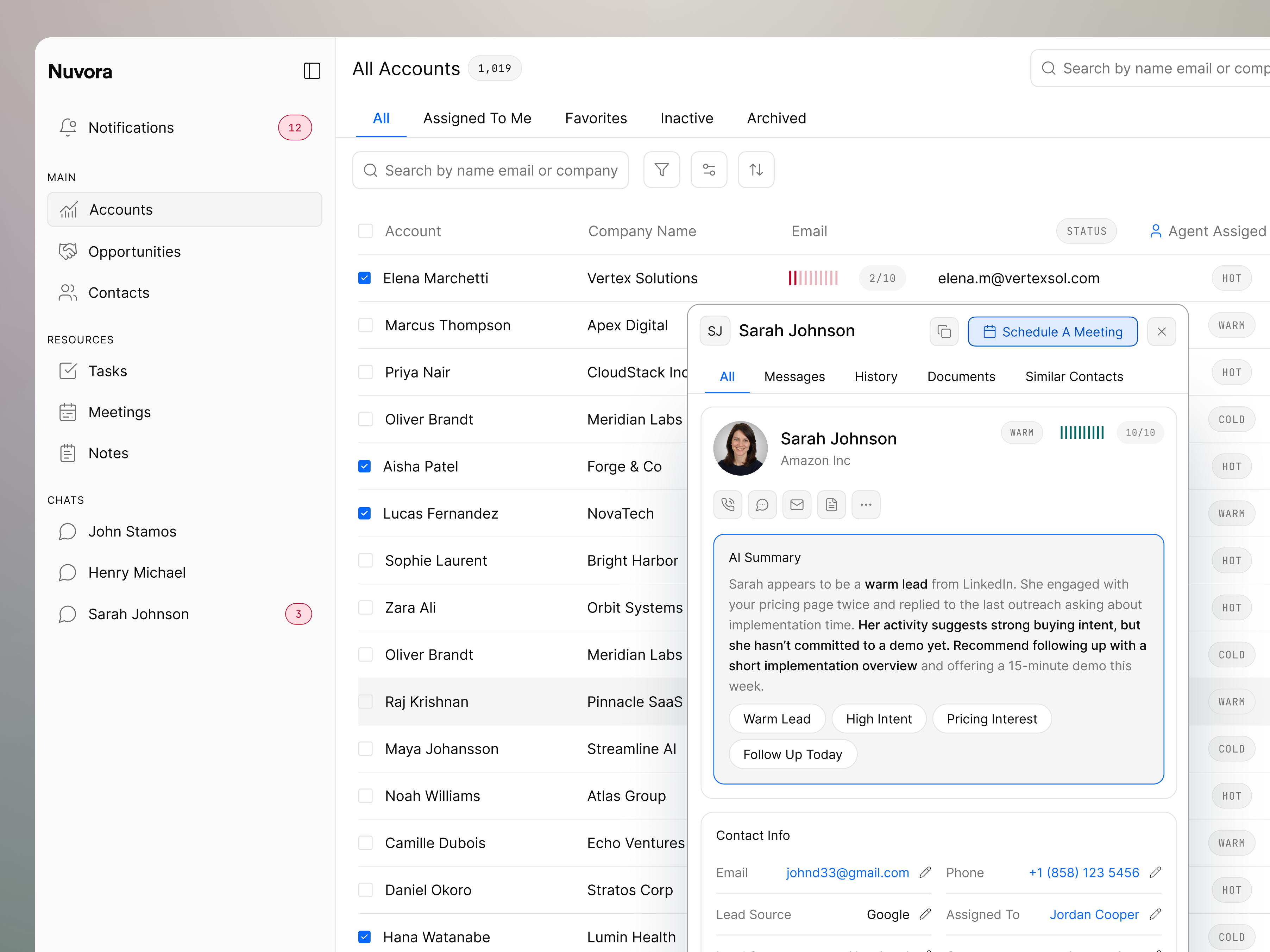 AI-Powered CRM Contact Dashboard ai aiux app crm crm dashboard customer dashboard interaction management product design react saas sales sd shadcn ui uidesign ux uxdesign web app
