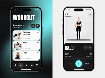 Fitness App Workout Interactions animation app design branding design fitness interaction design interface mobile mobile app mobile application mobile design motion graphics sports training ui user experience user interface ux ux design workout