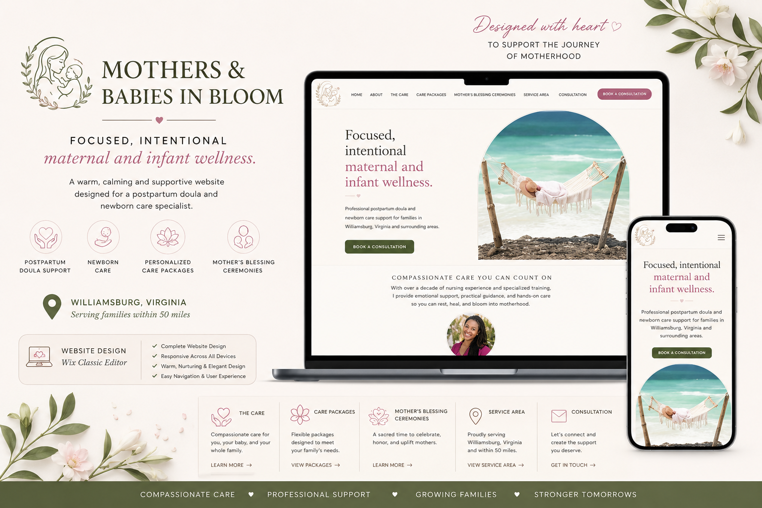Maternal & Infant Wellness Website - Doula - Wix Classic Editor branding doula graphic design healthcarewebsite landingpage logo maternity postpartum doula responsivewebdesign uidesign uxdesign website design websitedesign websiteinspiration wellnesswebsite wix wix builder wix design wix website wix website design