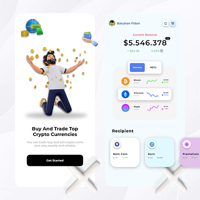 Crypto Currency Mobile App Design adobe xd app design figma interface interface design mobile mobile app mobile interface ui