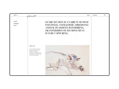 Art Gallery Website | Maiskaia Alla | Artwork Page art website artist desktop gallery minimal minimalistic typography ui webdesign website white