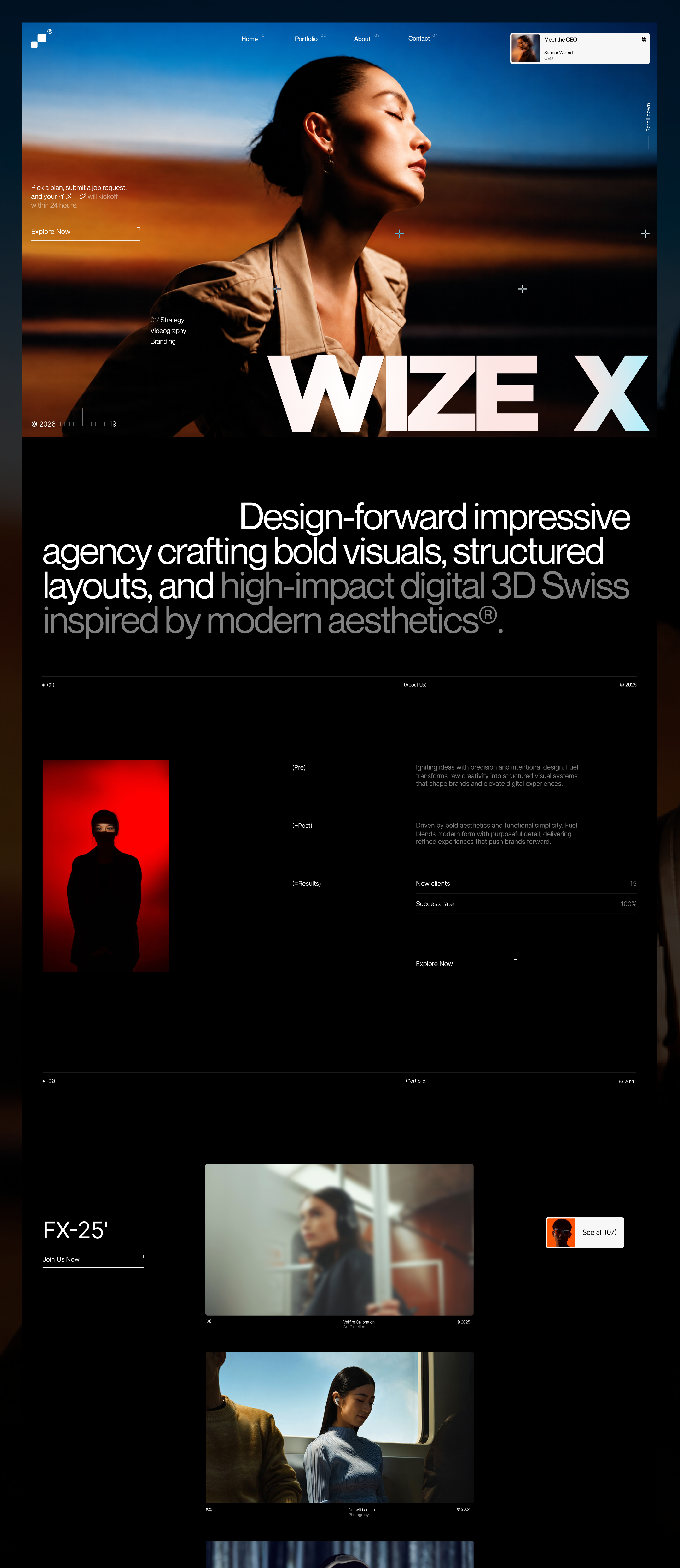 Wize X Creative Agency Website Design 3d animation app design branding design figma graphic design illustration landing page logo mobile app motion graphics saas typography ui uiux ux vector web design website