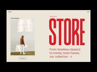 Trendify - store concept branding design ecommerce fashion header minimal shop store typography ui ux web
