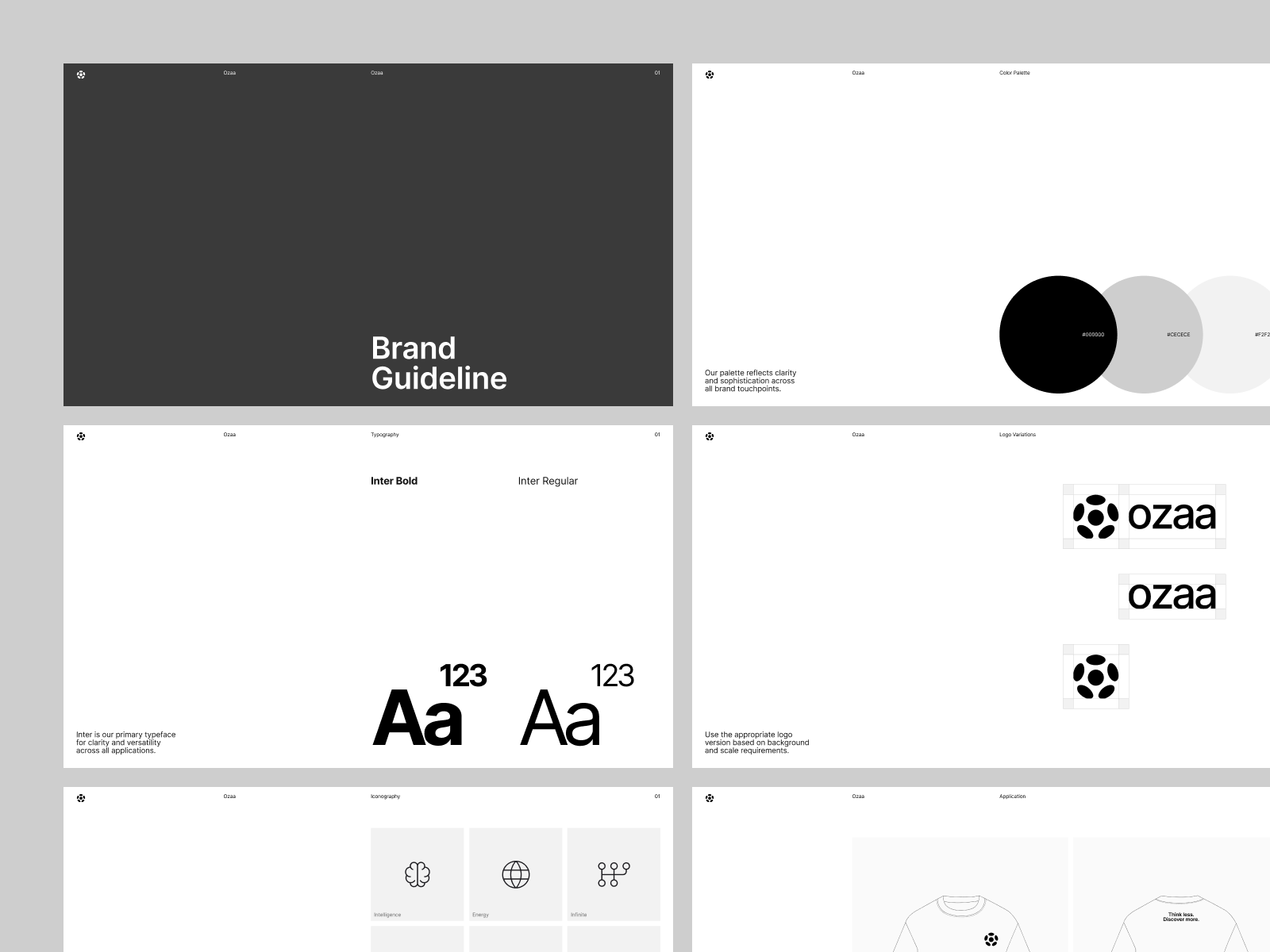 Ozaa Brand Guideline brand brand book brand designer brand guideline brandbook branding card clean colors editorial iconography layout logo logo design logo designer minimal typography