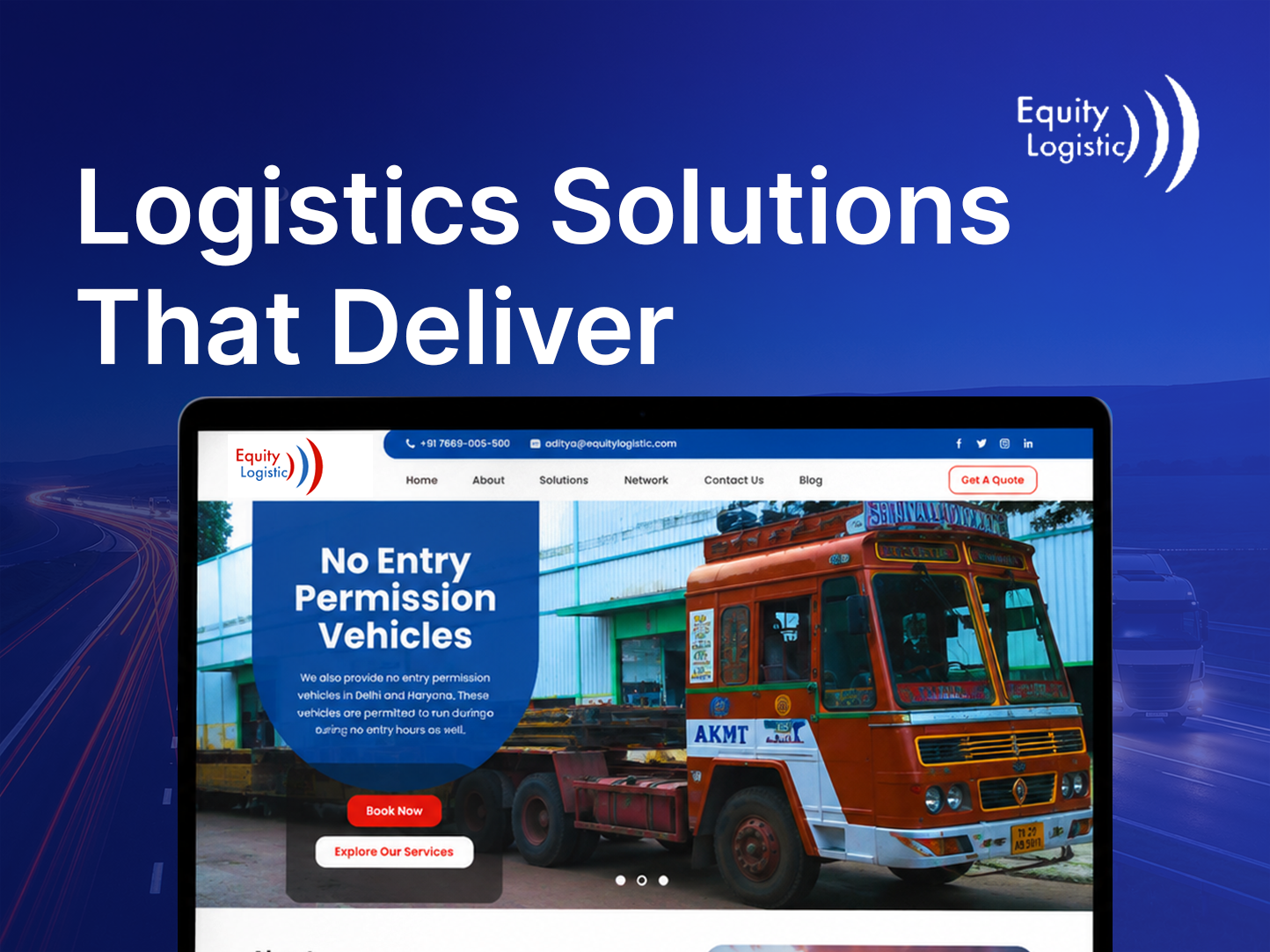 Equity Logistics — Logistics Platform case study design landing page logistics app responsive design ui uiux design