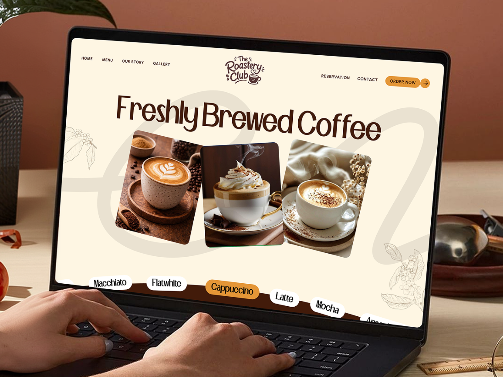 The Roastery Club - Coffee Shop & Café Website Design branding cafe website design case study coffee branding coffee shop ui coffee shop website coffee website design design figma food and beverage website hospitality website illustration landing page logo restaurant website design ui uiux web design