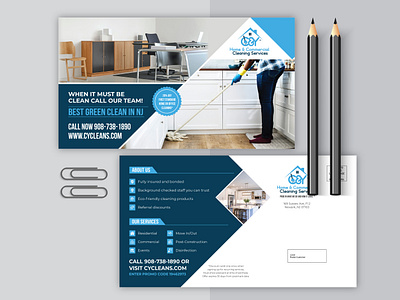 Cleaning Service Postcard Design brochure carpet cleaning cleaner cleaning company cleaning service commercial corporate design eco floor cleaning flyer design glass green helper home cleaning house cleaning industrial industy postcard postcard design