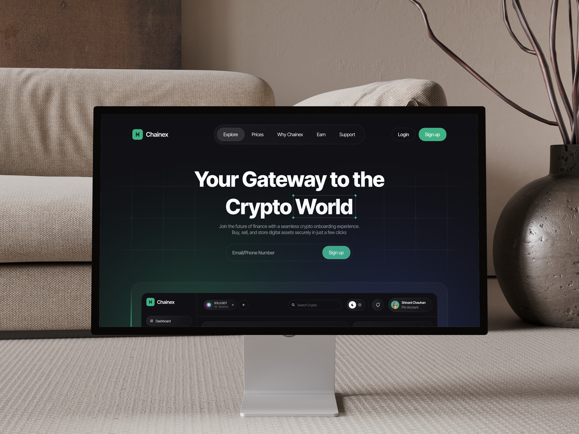 Modern Crypto Exchange Website UI/UX bitcoin blockchain crypto crypto exchange crypto wallet cryptocurrency dark ui dashboard dribbble ethereum figma finance fintech landing page portfolio management trading platform ui design ux design web3 website design