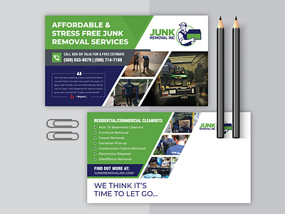 Junk Removal Service Postcard Design branding brochure cleaning cleaning service cleanup corporate design design dump flyer flyer design garbage graphic design hauling junk removal logo postcard removal removal design trash