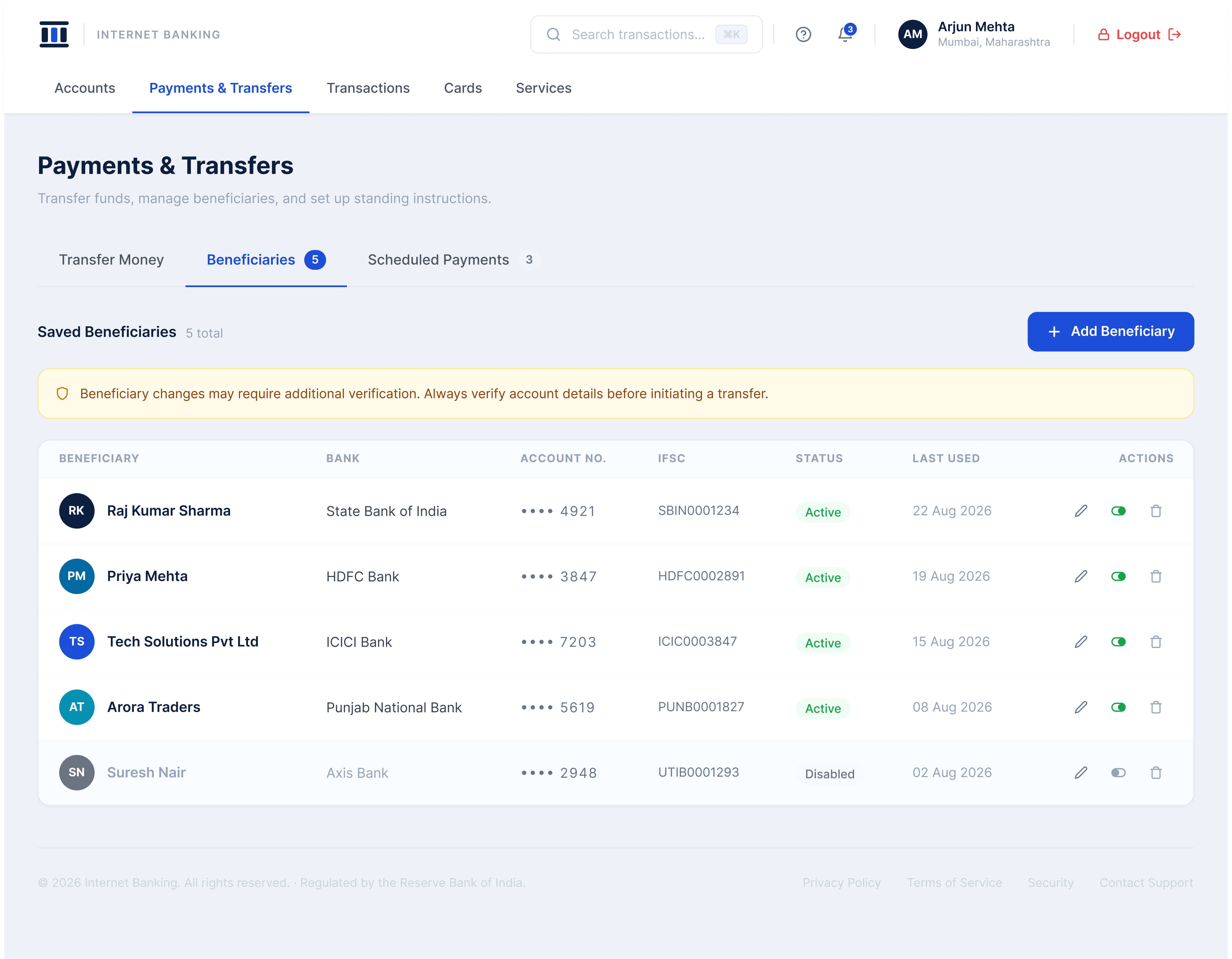 Payments & Transfers banking dashboard figma fintech graphic design internet banking minimal product design saas ui design user experience ux design