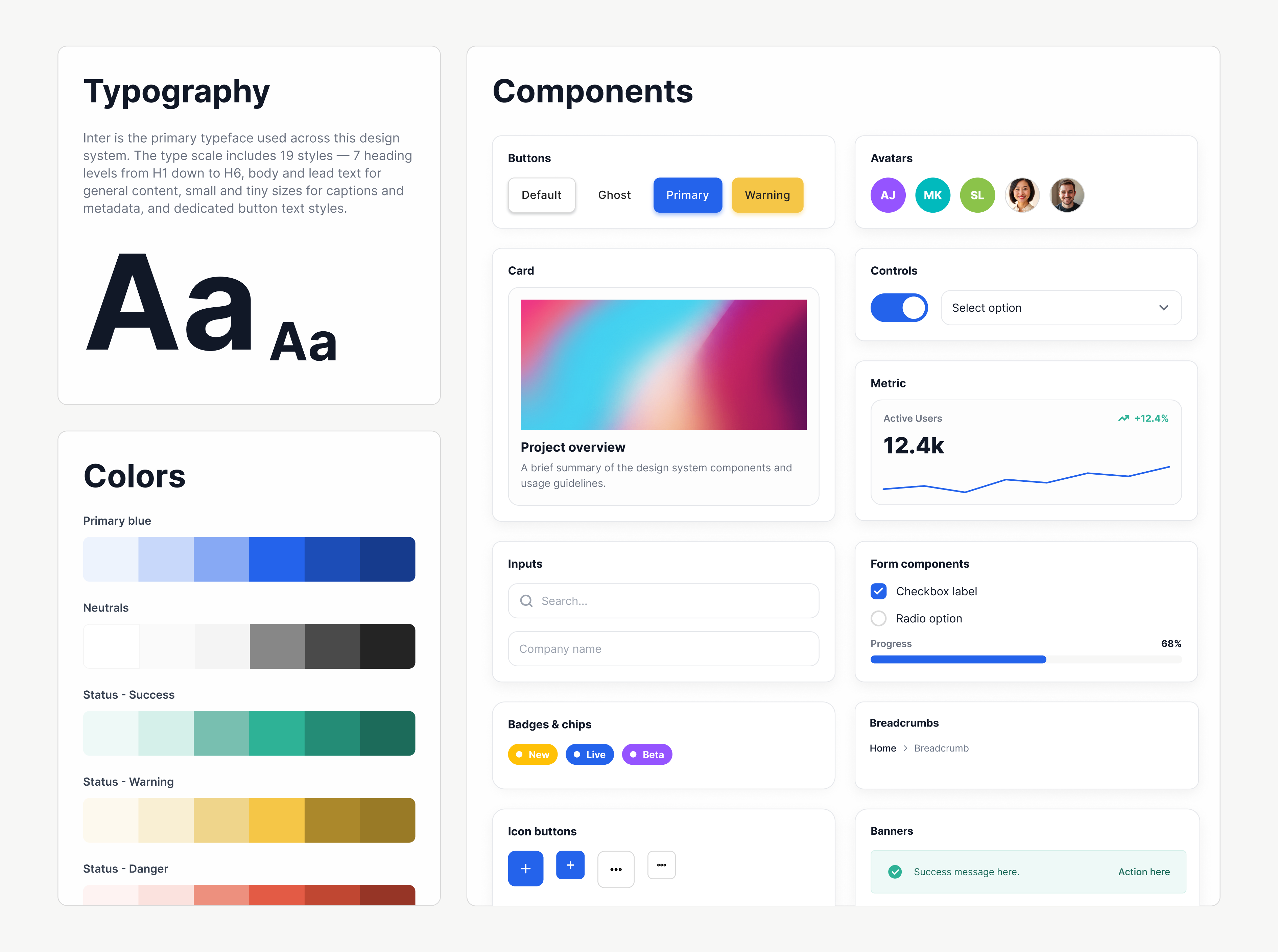 SaaS platform - Design system and component library accessibility b2b software component library dashboard design design ops design system design tokens enterprise ux front end foundations internal tools pattern library product design product design system saas scalable design style guide ui design ui kit ux design