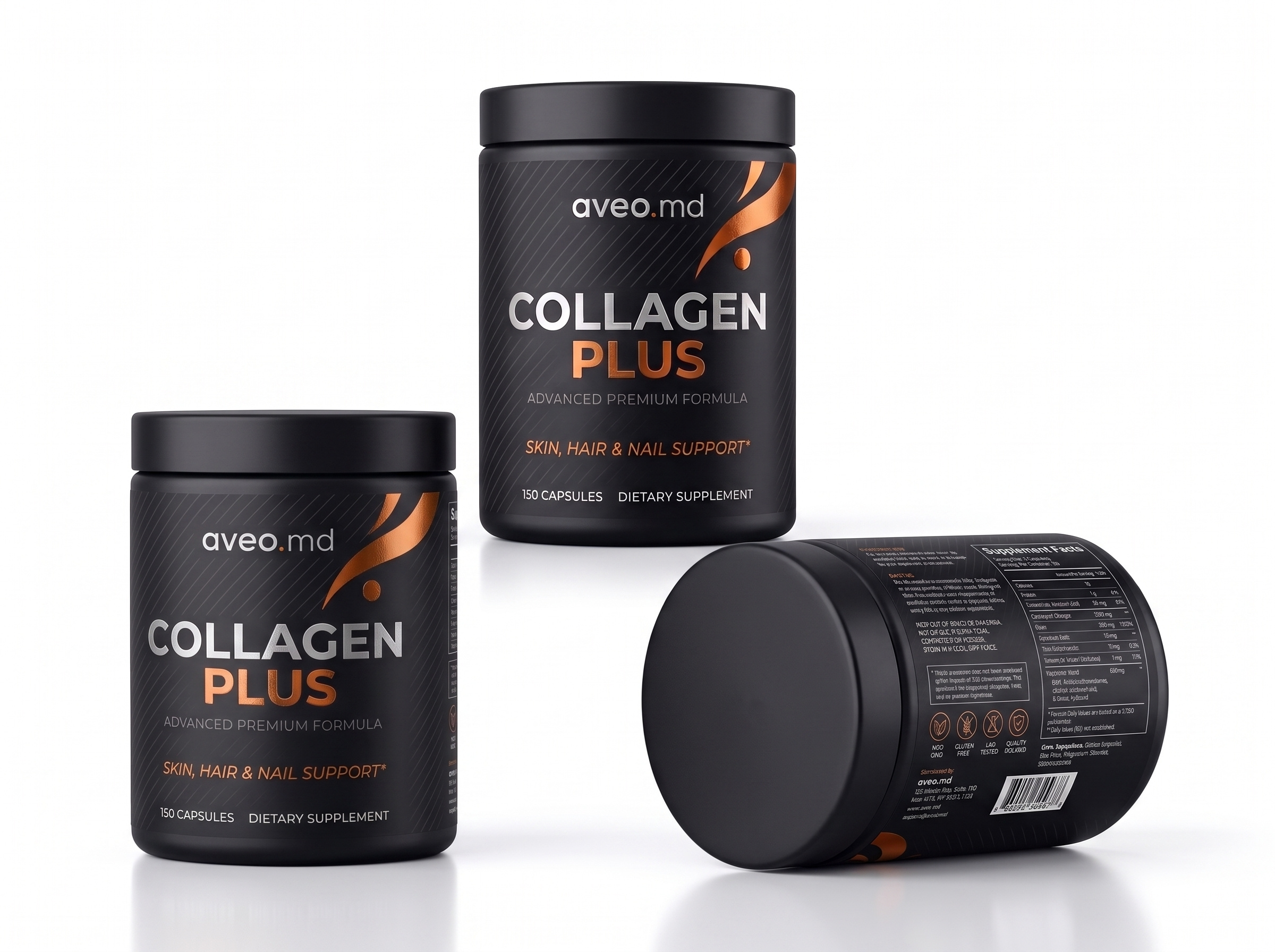 Collagen Plus Supplement Label Design amazon supplement packaging black label design brand identity capsule bottle label collagen packaging design dietary supplement label hair skin nail supplement health supplement branding nutraceutical packaging packaging design premium label design product label design supplement facts design supplement label design vitamin label design