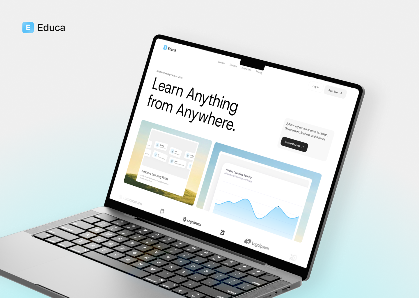 Educa — E-Learning SaaS Landing Page clean design landingpage landingpage design saas saas landing page design ui ui design ux design website website design