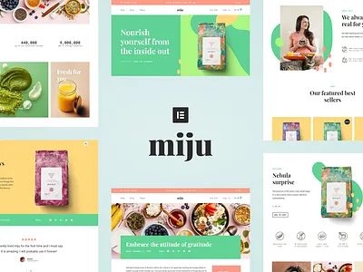 Online Shop Elementor Template Kit blog colorful cosmetics creative easter ecommerce elementor food green inspiration natural online shop organic pastel product spring template vegan website wordpress