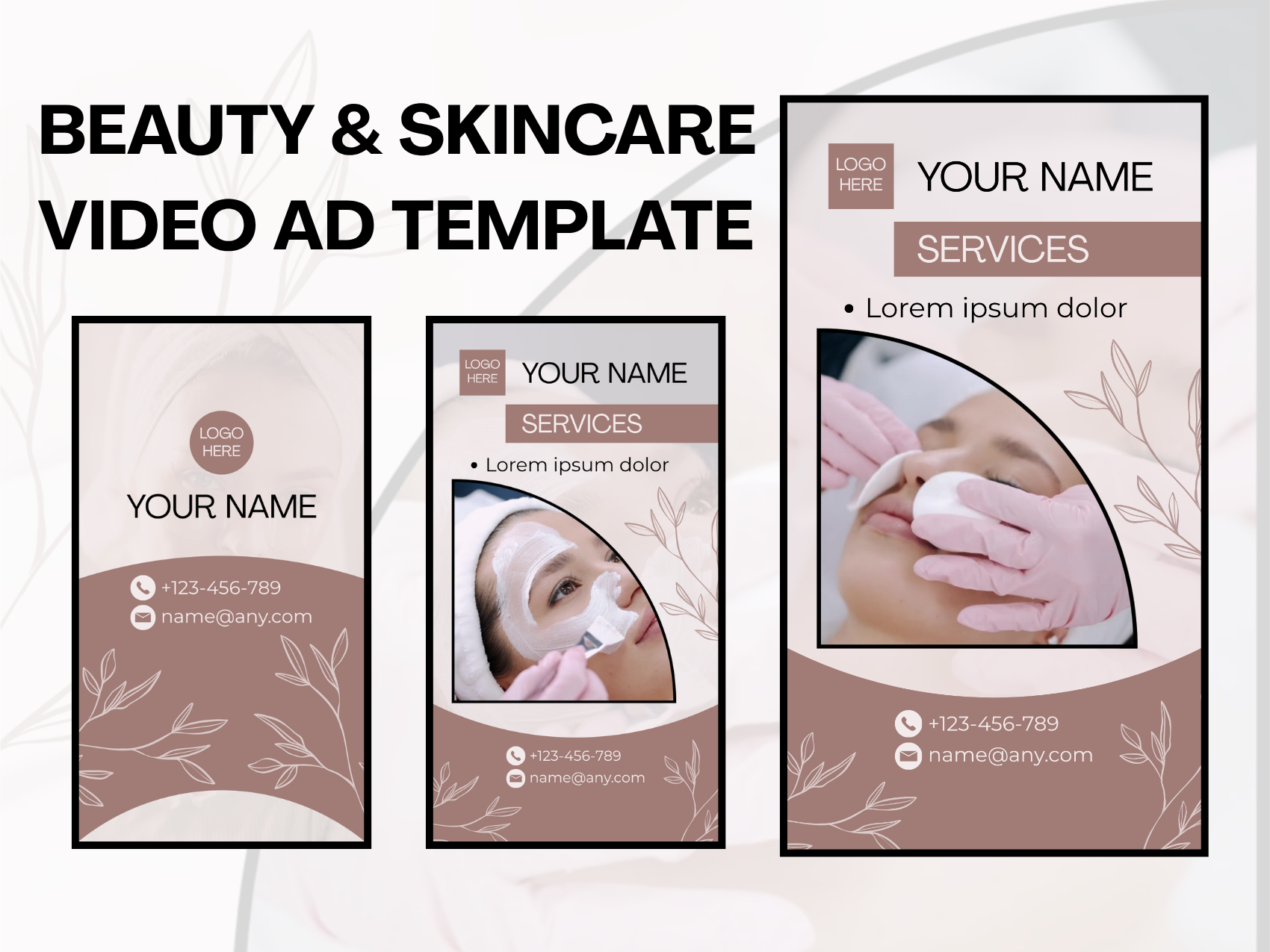 Beauty & Skincare Video Ad Template ads beauty facebook ads graphic design instagram reels skinecare social media spa video video ads youtub shorts