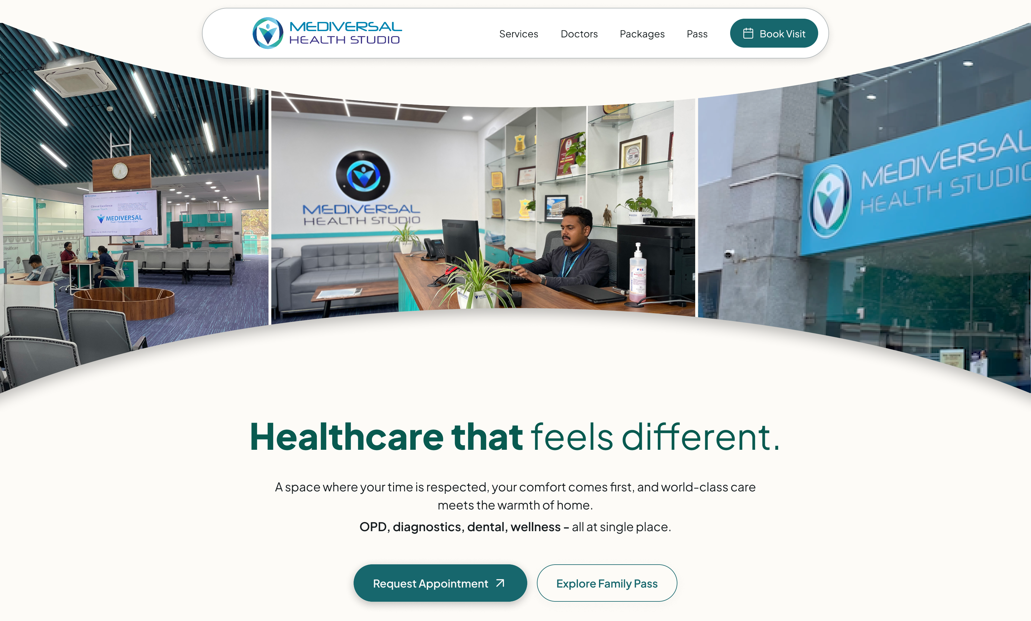 Healthcare Facility Landing Page | Desktop UI ai animation healthcare landing page ui uiux visuals website design