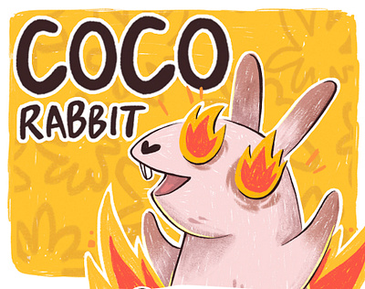 Coco rabbit stickers animal app behance character cute emotions funny illustration illustrator mascott photoshop print procreate rabbit stickers telegram texture