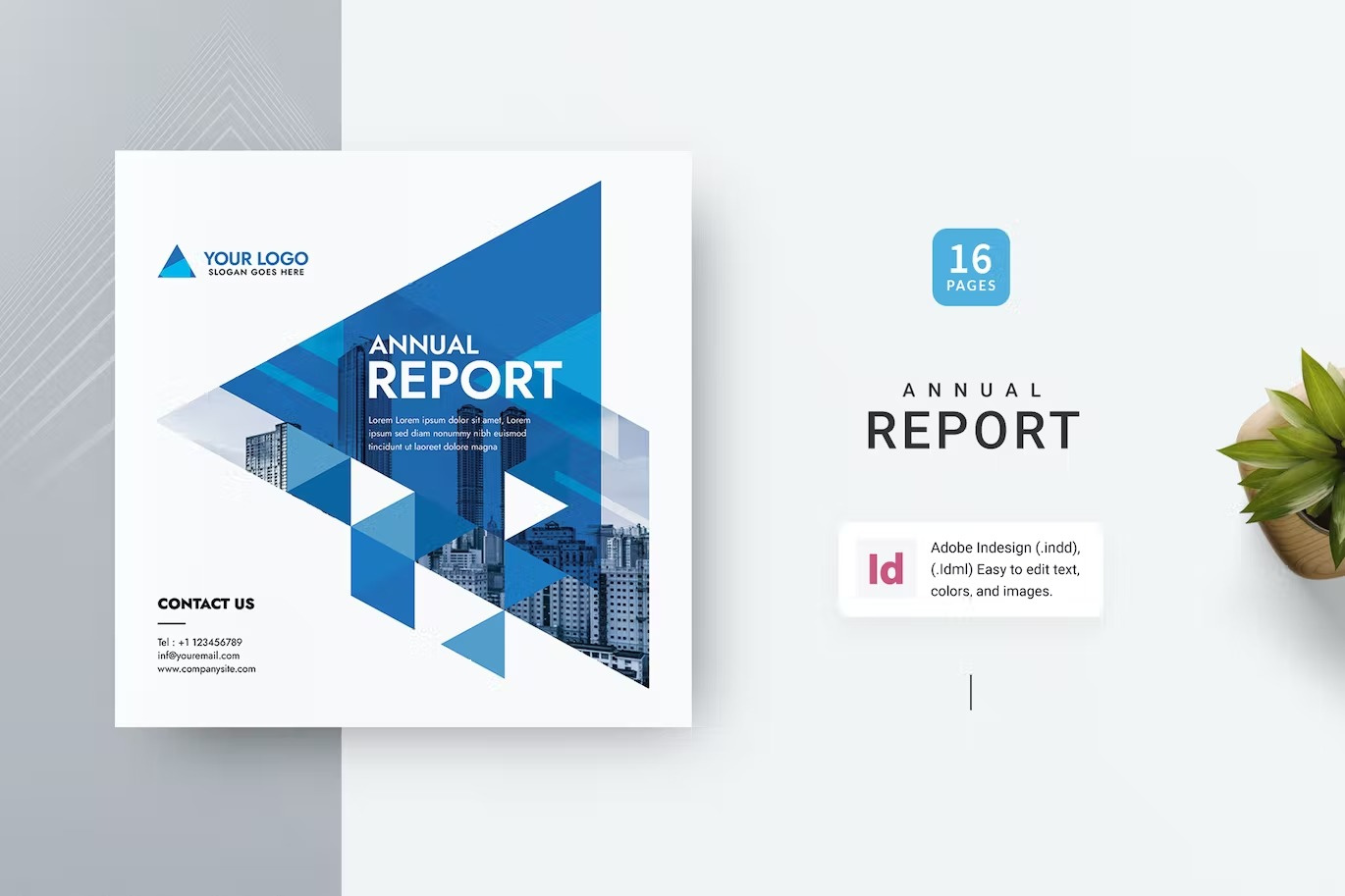 Square Brochure | Annual Report Template by InDesign Vision on Dribbble