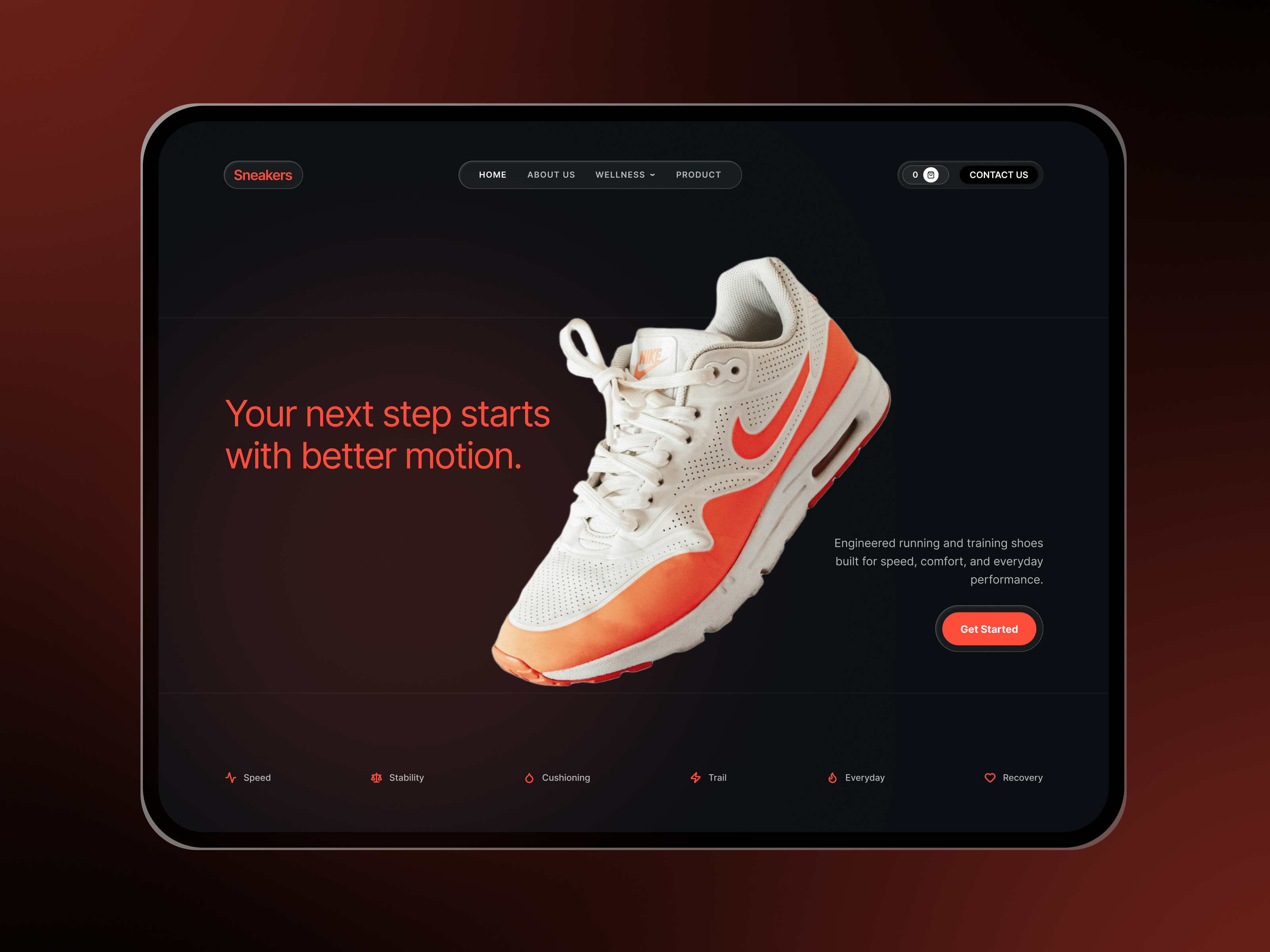 Sneakers - ecommerce Landing Page ecommerece website design landing page product landing page sneaker web design ui ui animation ui design uiux web design