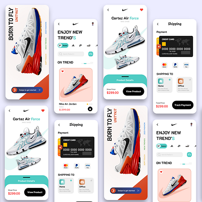 Shoes E-Commerce Mobile App Design adobe xd app design figma interface interface design mobile mobile app mobile interface ui