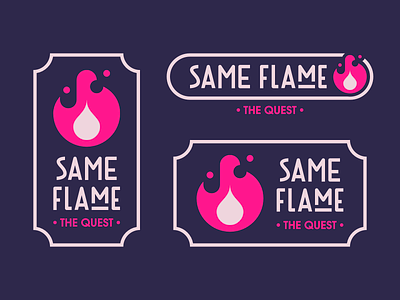 Same Flame 🔥 affinity designer branding fire flame game logo magic quest