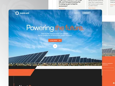 Solar Panel Landing Page solar website ui web design web development website website design